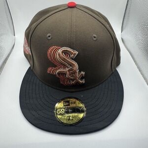 New Era 59Fifty Chicago White Sox Fitted Hat Black Camo 7 1/4 MLB